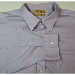 Roundtree & Yorke Blue Shirt Mens 20x35 Big Gold Label Button Up No Iron